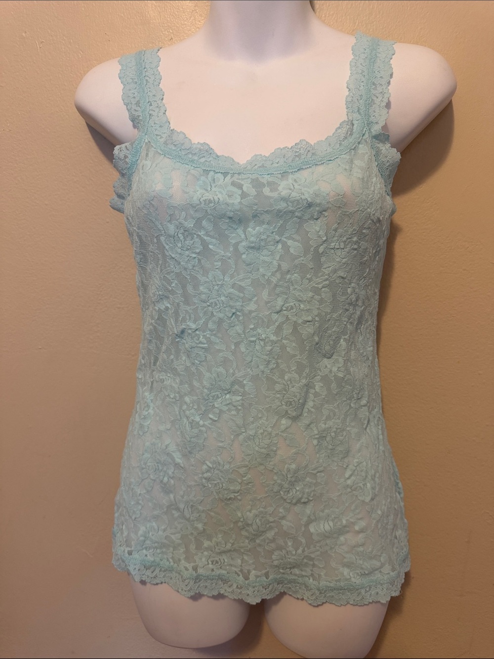 Hanky Panky Light Aqua Floral Lace Camisole